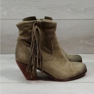 Cher suede ankle tassel detail high heels